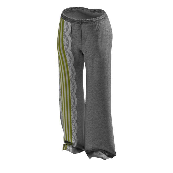 Grey/Yellow Striped Lace Sweatpants