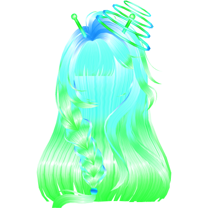 Alien Girl Space Braided Long Hair Frutiger Aero