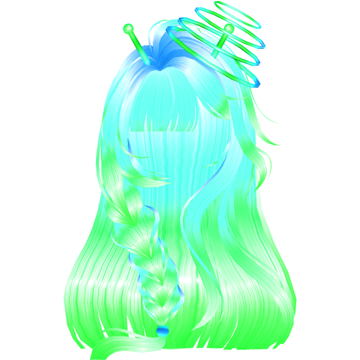 Alien Girl Space Braided Long Hair Frutiger Aero