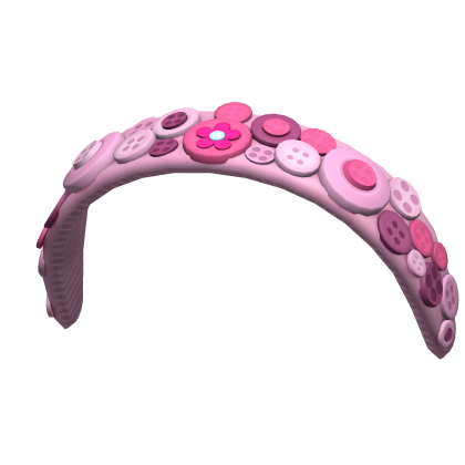 Cute Preppy Hot Pink Button Decora Headband Roblox item