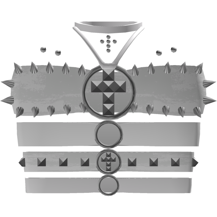 white emo gothic studded spiky belt top w cross