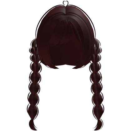 cute front double doll braids in red Roblox item