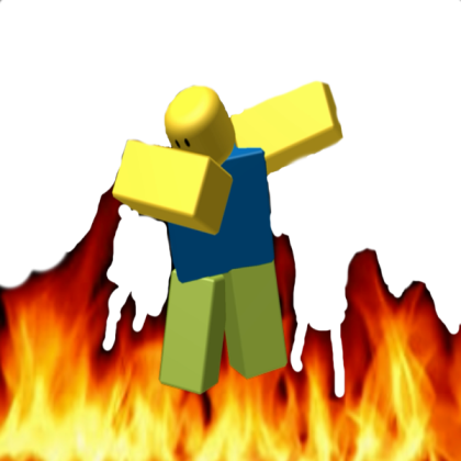 Transparent-Fire-Dabbing-Noob Roblox decal
