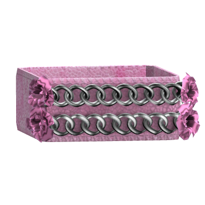 1.0 Pink Silver Y2K Flower Arm Bracelet Dual Chain Roblox item
