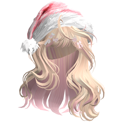 Lush Christmas Waves w/Santa Hat (Blonde&Pink)