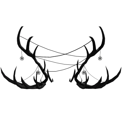 Wendigo Shapeshifting Antlers (Onyx Black Stone)