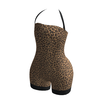 Leopard Print Black Romper thumbnail