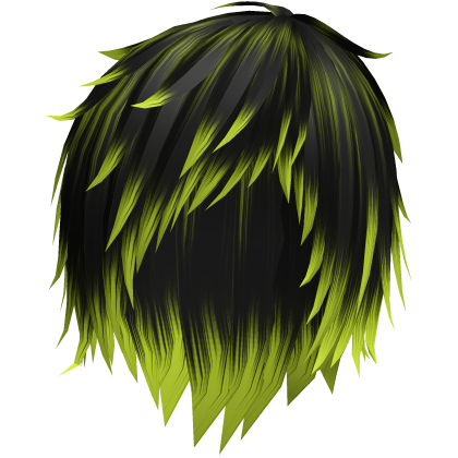 neon green long messy emo vkei hair 43. Roblox item