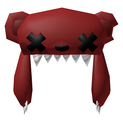 Low Poly Monster Bear Hat Red