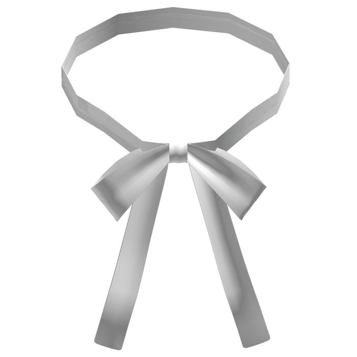 dainty white neck ribbon bow 3.0