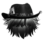 Black Hair w Cowboy Hat