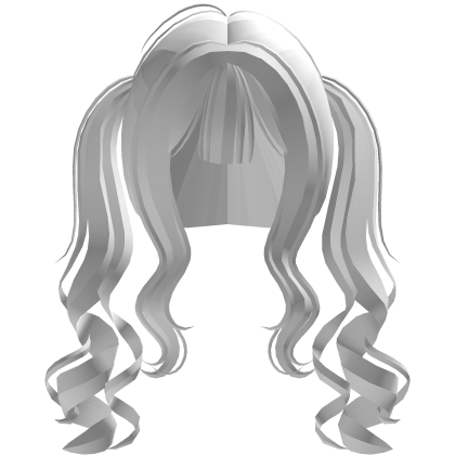 cute front curly pigtails w bangs in white