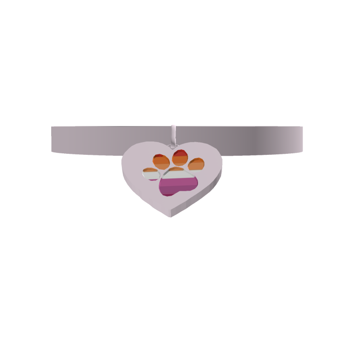 ♡ 3.0 wlw heart paw collar in light pink