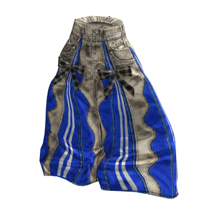 💜 Kitsch Patchwork Wide Denim Pants_Blue