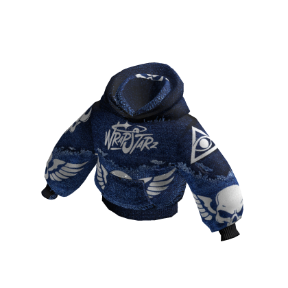 2 Layer Blue Hoodie Y2K