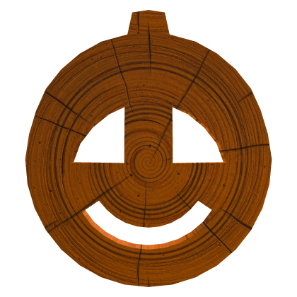 Wood Pumpkin Friend Mask Shy Smile