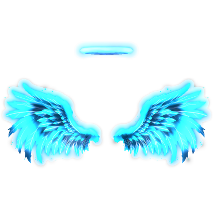 [GLOWING] Blue Angel Wings Heavenly Halo Aura