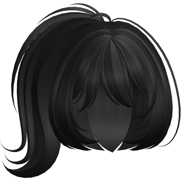♡ Black Cute Messy Anime Bob Hair w Side Ponytail