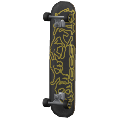 Custom Black & Yellow Design Skateboard V9 (Side)
