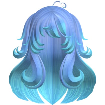 ୨ৎ Sweet Ocean Blue Fluffy Long Hair With Pigtails