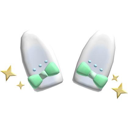 cute green bunny ears with bows