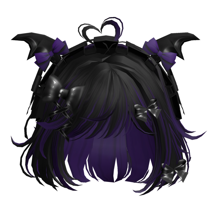Goth Bob w/Maid Headband (Black&Purple)