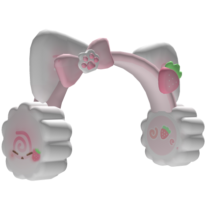 ♡ kawaii kitty strawberry earmuffs
