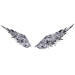 Black & White Abstract Art Wings