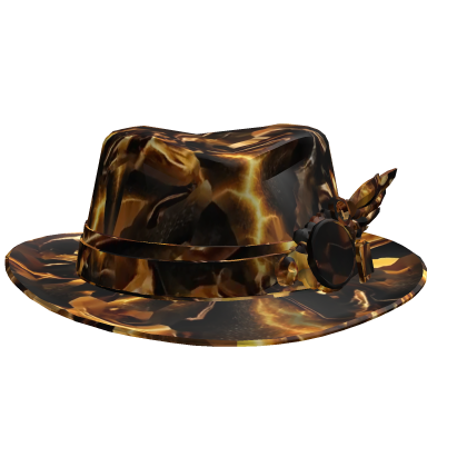 Black and gold fedora