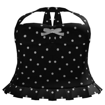 gothic black polka dots lace bow dress 3.0 Roblox item