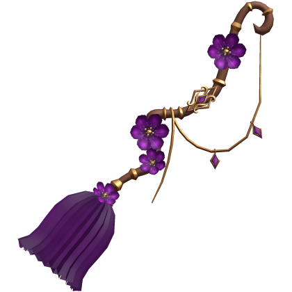 Enchanted whimsy Petal Witch Broom - Purple/Gold Roblox item