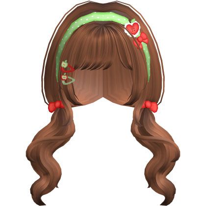 ginger igari pigtails with apple hairclips