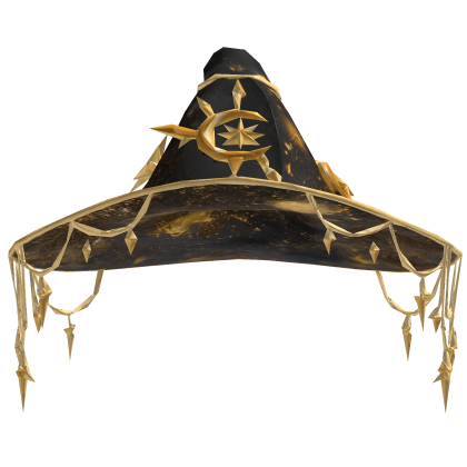 Celestial Halloween Witch Hat - Black/Gold Roblox item