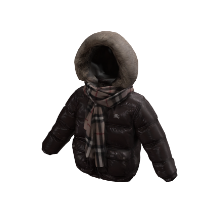 Bear Puffer Jacket With Scarf