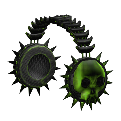 Lime Green Punk Scene Skull Headphones Roblox item