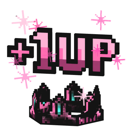 [Animated] Pink Glitch Crown with +1UP  Roblox item