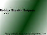 Roblox Stealth Snipers(R.S.S.)