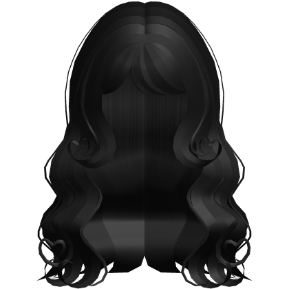 ♡ kawaii curly black hair w heart curls Roblox item