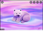 The cute little purple bear