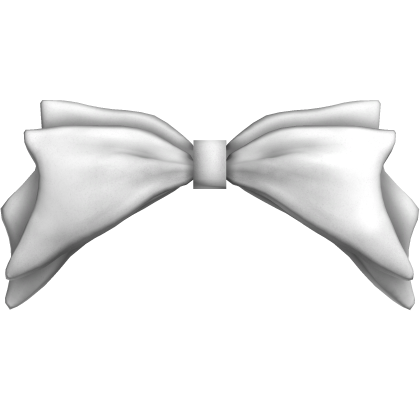 White adorable frilly head bow Roblox item