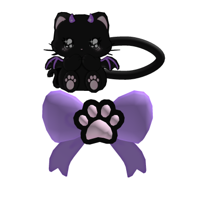 ♡ kawaii bat kitty clip in purple