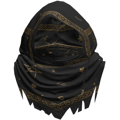 Black Sorcerer Distressed Rune Hood