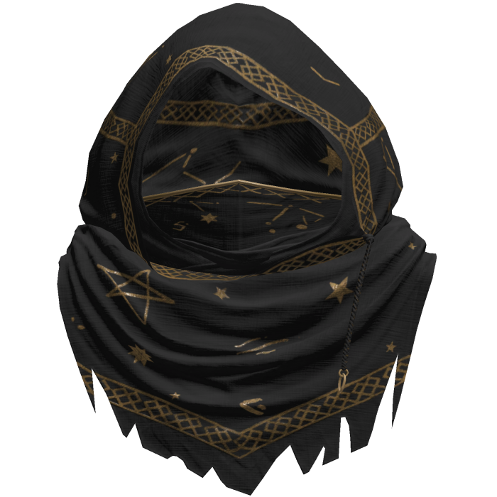 Black Sorcerer Distressed Rune Hood