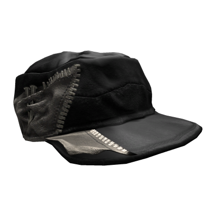 distressed black vintage cap with nails Roblox item