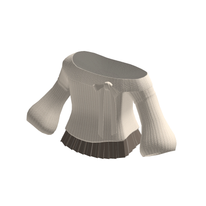 🍀Mini Skirt w Off Shoulder Sweater (Beige)