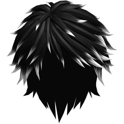 black and white parted emo hair