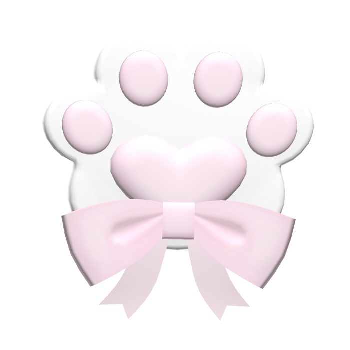 ♡⸝⸝ cute white paw clip w/bow