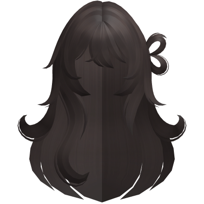 fluffy messy long heart side bun hair brown