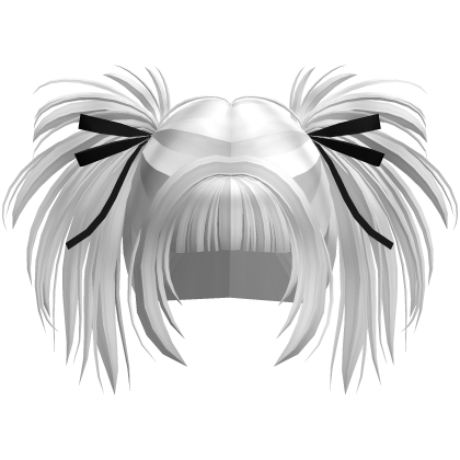white twin tails hair w/ blunt bangs Roblox item