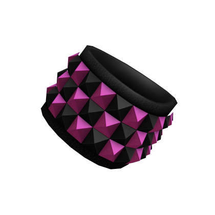 Right Scene Studded Bracelets (Hot Pink & Black)